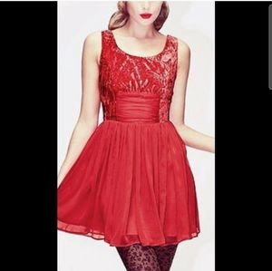NWT red velvet dress